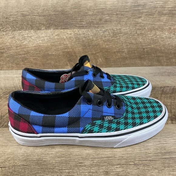VANS Era Patchwork 721454 Plaid Multicolor Lo Skate Shoes Womens 7, Mens 5.5 NEW - Picture 2 of 10